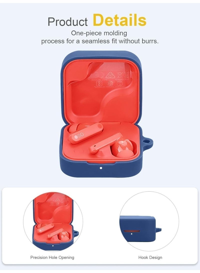 متوافق مع غطاء حماية سماعات Nothing CMF Buds 2A، غطاء حماية ناعم من السيليكون مقاوم للصدمات، سماعات أذن لاسلكية مزودة بحلقة تعليق، مؤشر LED أمامي مرئي (أزرق) - Image 4