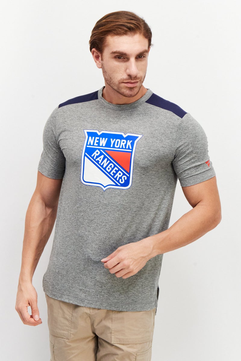 NHL Men Crew Neck Short Sleeves New York Rangers T-Shirt, Grey - Image 1