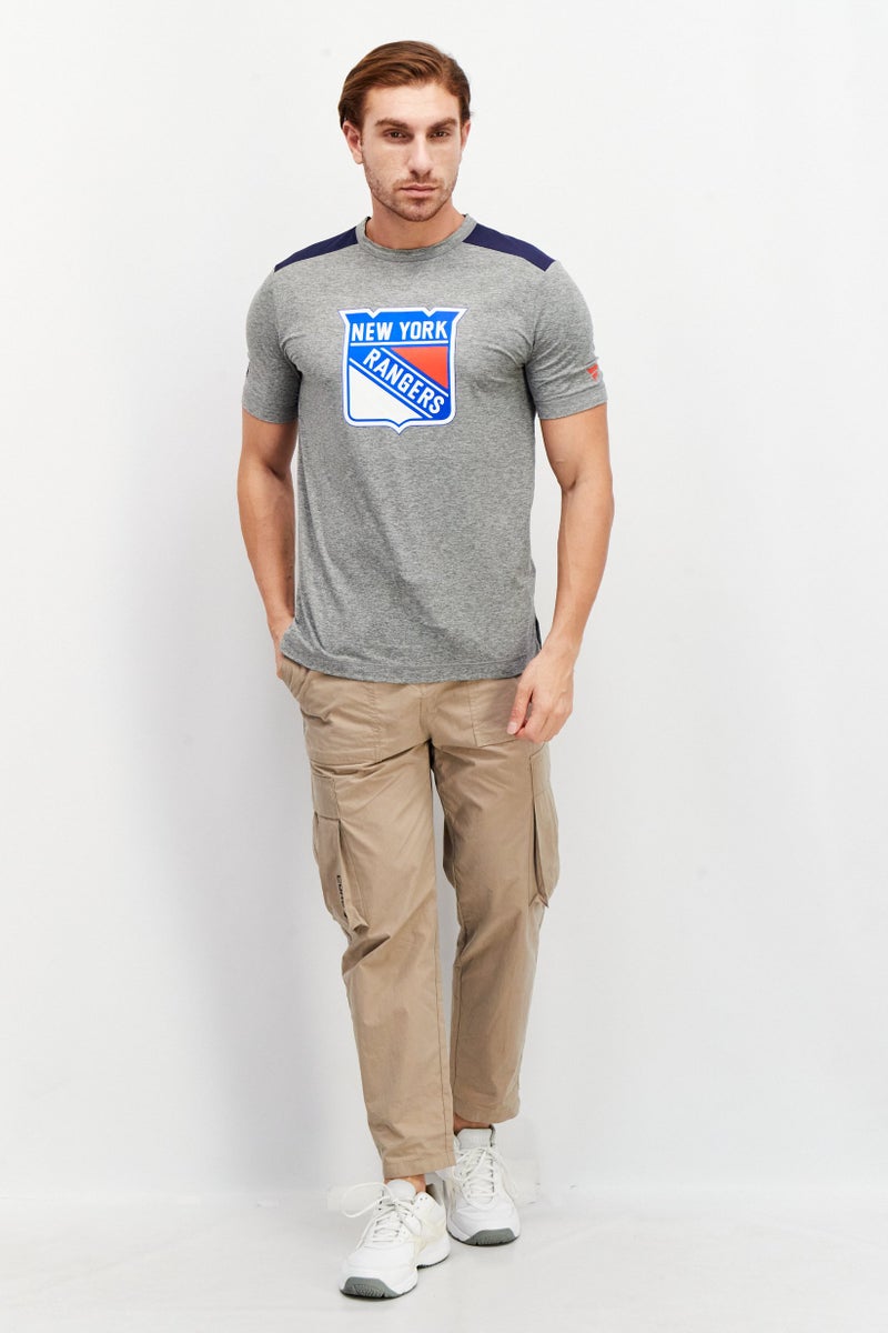 NHL Men Crew Neck Short Sleeves New York Rangers T-Shirt, Grey - Image 4