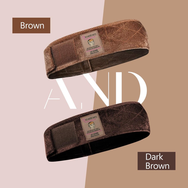 Dreamlover Wig Grip Band, Velvet Wig Grip, Brown, 2 Pieces - Image 3