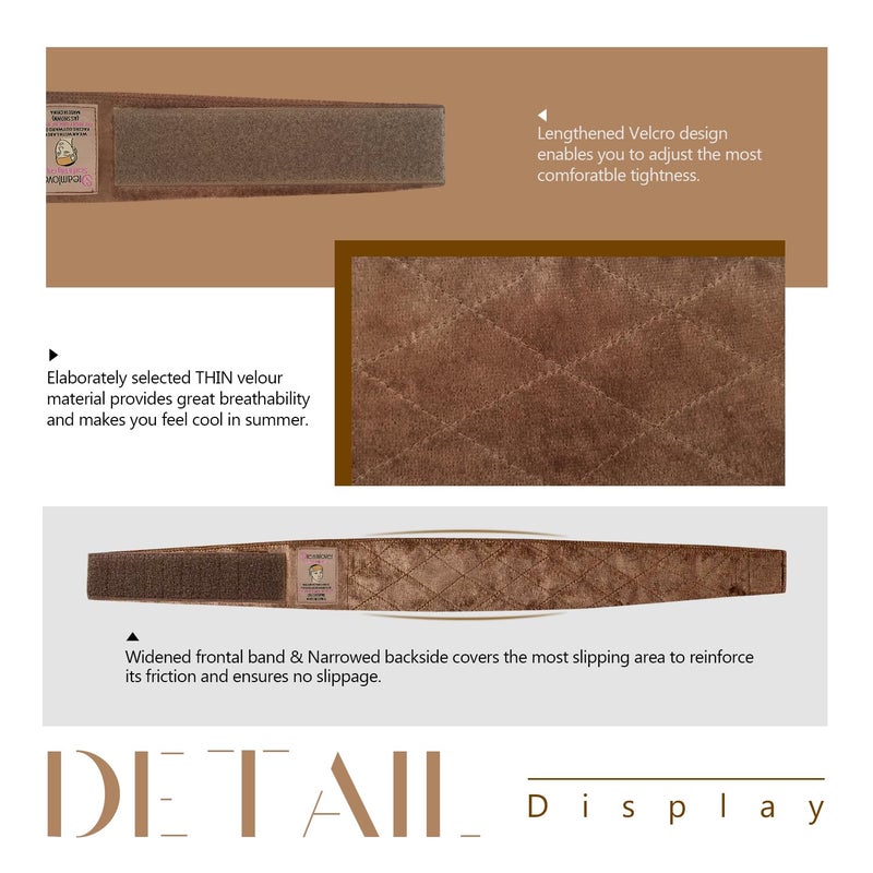 Dreamlover Wig Grip Band, Velvet Wig Grip, Brown, 2 Pieces - Image 5