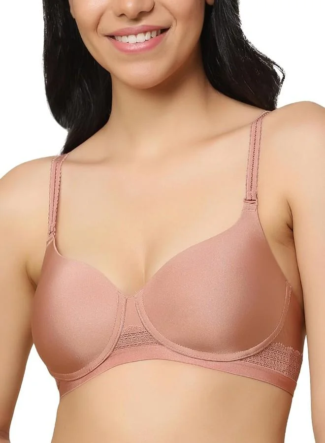 Triumph Triumph Women's Polyamide Wire Free Casual T-Shirt Bra (110I584_Sunkiss
