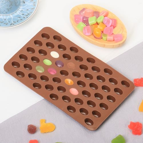Amyandone Mini Coffee Bean Molds, 55 Cavities Silicone Chocolate Mold with Coffee Bean Shape, Food Grade Mini Silicone Mold for Homemade Sugar Free Chocolate Chips/Snacks/Cake Décor, 2 PCS - Image 4
