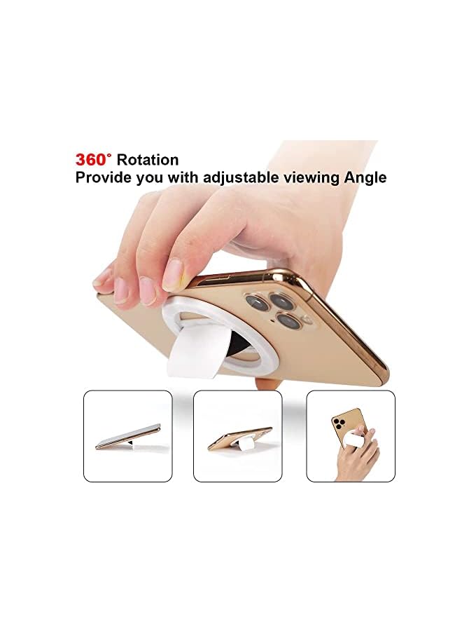 KASTWAVE Cell Phone Ring Holder Stand Ultra Thin 360 Rotation Adjustable Ultra Thin Finger Ring Kickstand Phone Grip For Magnetic Car Mount Hook Compatible With Iphone Samsung All Smartphone White - Image 2