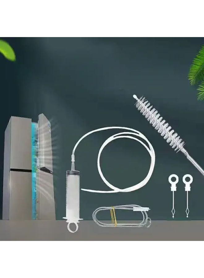 أداة تصريف الفرشاة اللانهائية لتنظيف الحطام والمياه الراكدة من أنبوب مخرج الثلاجة، عدة متعددة الألوان - Image 1