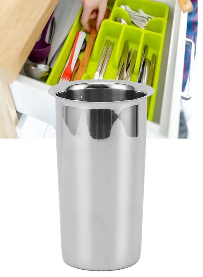 plplaaoo Kitchen Stainless Steel Utensil Holder,Metal Utensil Holder,Kitchen Utensil Holder Multipurpose Large Capacity Mess Proof 304 Stainless Steel Utensil Holder for Countertop (plplaaoozC5pjz-12) - Image 2