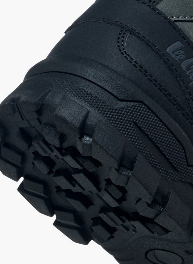 لي كوبر أحذية بوت للأولاد بنعل خارجي بنمط ألواح برباط - Image 5