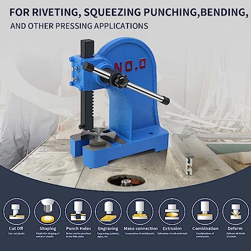 PNBO Manual Arbor Press 0.5 Ton,Heavy Duty Cast Iron Desktop Punch Press Machine, for Riveting Punching Holes - Image 4