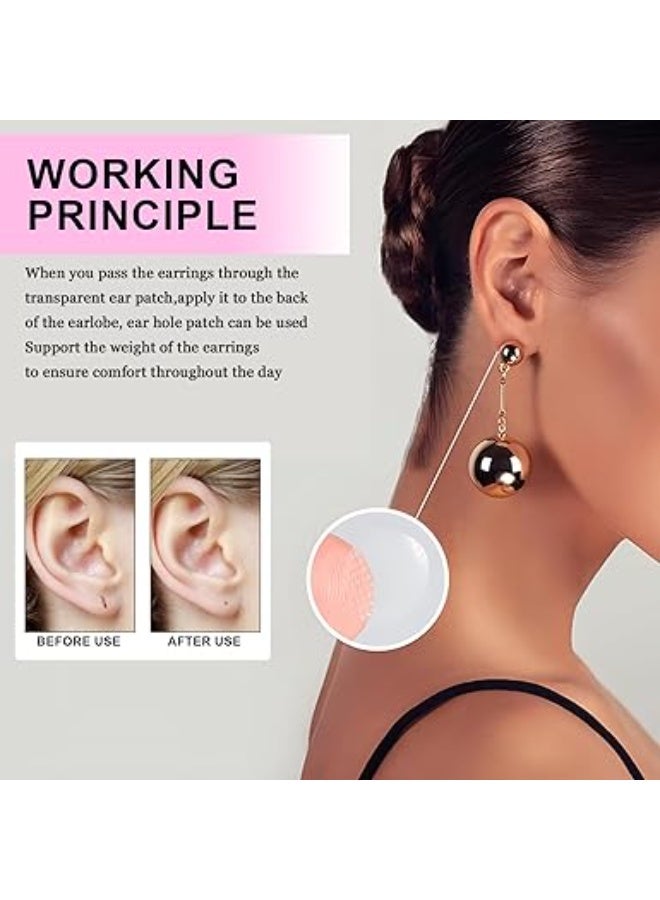 SUNSAR 100PCS Earlobe Support Patches for Earrings Invisible Protectors Earring Stickers Earlobe Support Patches for Heavy Earrings Tape for Long Time Earringes Supportes for Heavy-Earring - Image 4