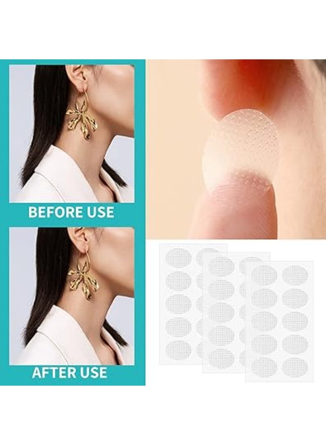 SUNSAR 100PCS Earlobe Support Patches for Earrings Invisible Protectors Earring Stickers Earlobe Support Patches for Heavy Earrings Tape for Long Time Earringes Supportes for Heavy-Earring - Image 5