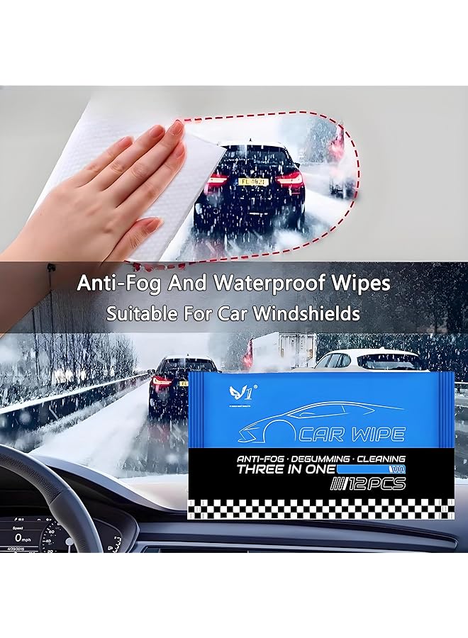 KASTWAVE 60Pcs Anti-Fog And Rainproof Wipes, Car Windshield Defogging Wipes For Glass & Rearview Mirror, Waterproof & Fog Prevention For Improved Visibility - Image 2