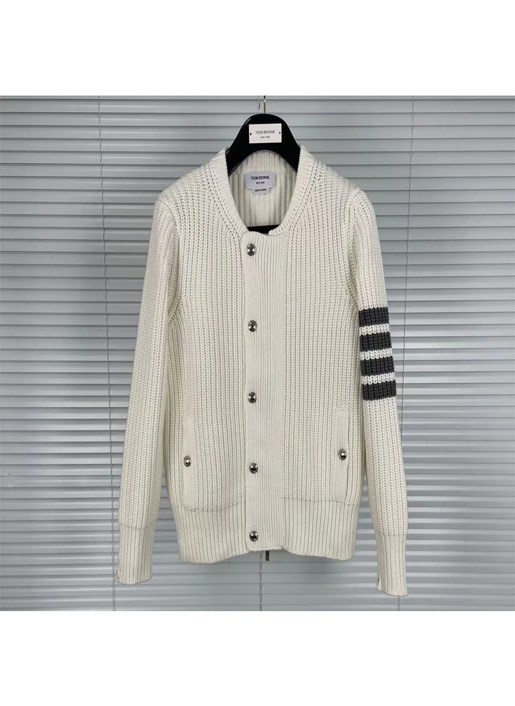 Generic Winter New Mens Womens Four-Button Wool Jacket Zipper Pullover Casual Knit Wool Top Coat Fashionable and Versatile Grey  - Image 2