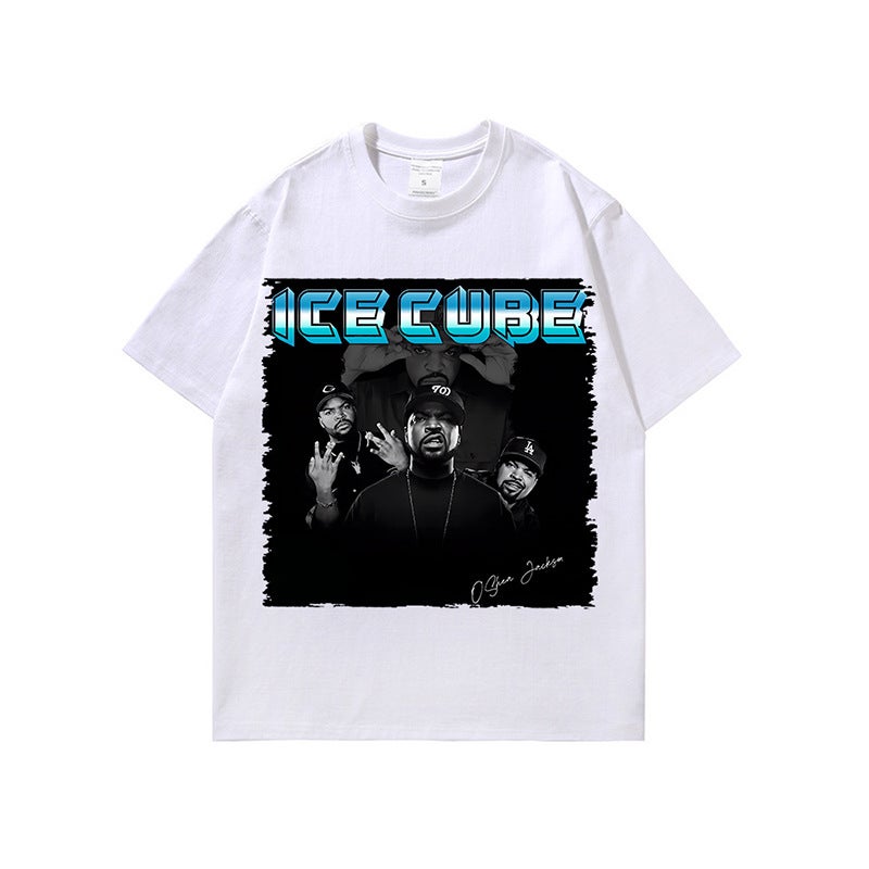 American Hip Hop Rap Character Washed Distressed Long-Sleeved T-Shirt Men And Women Hiphop Vintage Loose Base Tee - Image 5