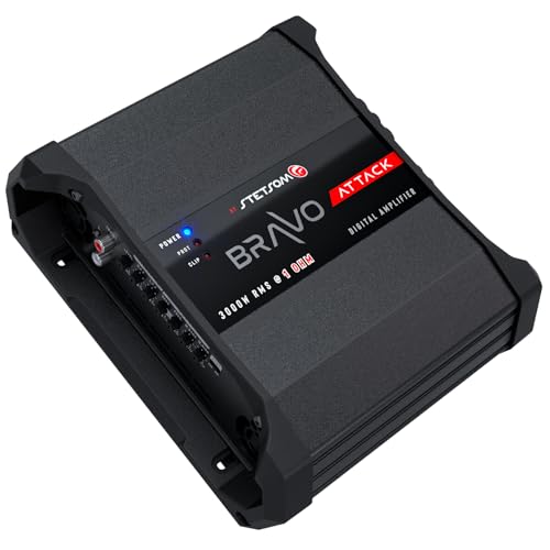 Stetsom Bravo Attack 3000 1 Ohm Mono Car Amplifier, 3000.1 3K Watts RMS, 1Ω Stable Car Audio, Full Range HD Sound Quality, 3000x1, Crossover & Bass Boost, Car Stereo Speaker MD, Smart Coolers - Image 4