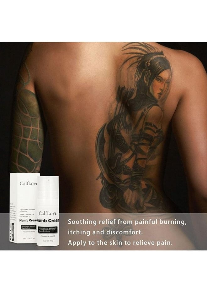 CalfLove - Numbing Cream for Maximum Strength Pain Relief Before Tattoo Cream | Topical Anesthetic Fast Acting Tattoo Numb Cream for Deep Pain Relief with Vitamin E Added  10 ml - Image 1