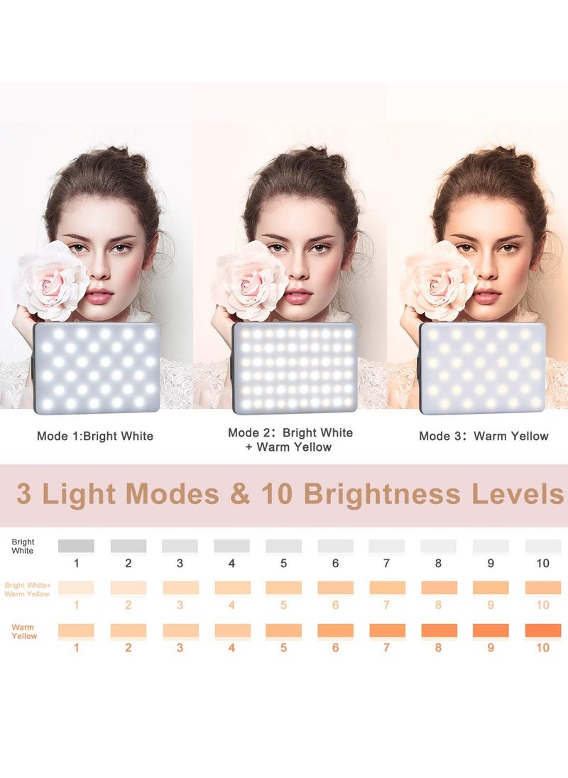 Meishida 60 LED High Power Rechargeable Clip Fill Video Light with Front & Back Clip, Adjusted 3 Light Modes for Phone, iPhone, Android, iPad, Laptop, for Makeup, Selfie, Vlog, Video Conference  - Image 3