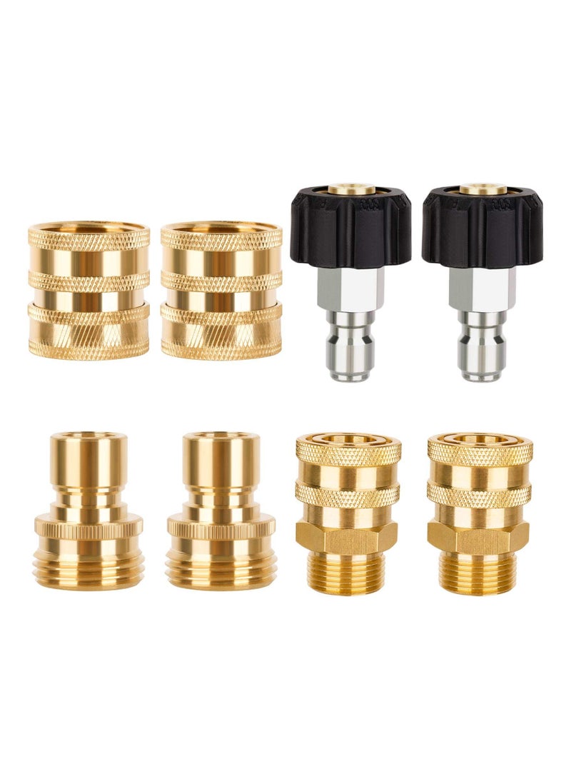 KASTWAVE Pressure Washer Adapter Set, Water Gun Wire Tube, Quick Disconnect Kit, M22 Swivel to 3/8'' Connect Fittings, 3/4" to Release for Power Washer Gun/Hose, 5000PSI Car Wash (8PCS)  - Image 1