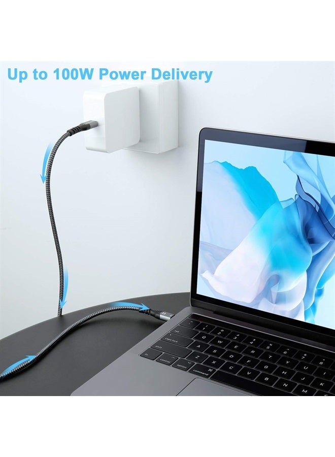 Fasgear USB C to USB C 100W Cable 6ft, 5A Power Delivery (PD) Fast Charging Type-C 2.0 Cord Nylon Braided Compatible for MacBook Pro,Chromebook,i-Pad Pro 2020/2018,Galaxy S21,S10,Switch,PS5,etc Black - Image 3