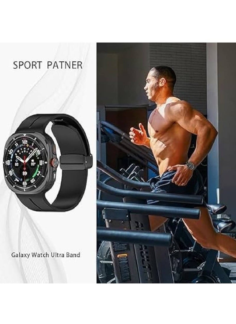 Silicone Soft Sport Band for Samsung Galaxy Watch Ultra 47mm | Quick Release Magnetic Closure | Breathable Affinity Skin Strap for Men & Women (Blue)  - Image 2