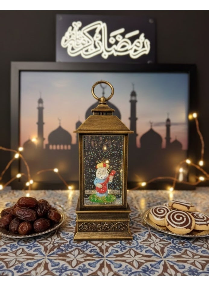 Acrylic Oil Lantern Sheikh Design with LED & Sound – Ramadan Decor - Image 3