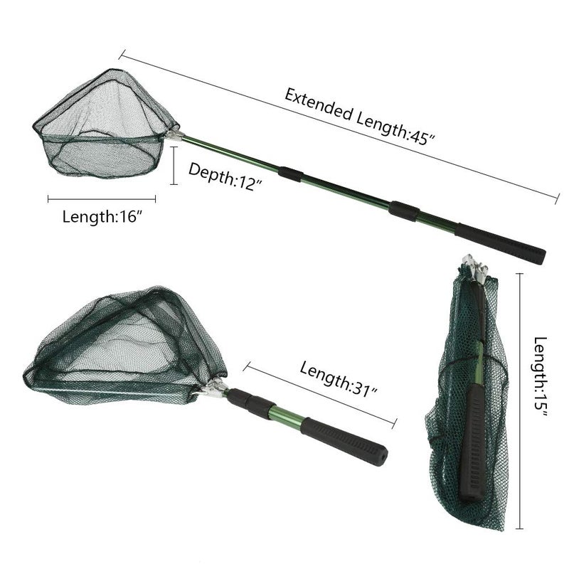 RESTCLOUD Fishing Landing Net with Telescoping Pole, Strong Aluminum Full Extended to 45 Inches - Image 3