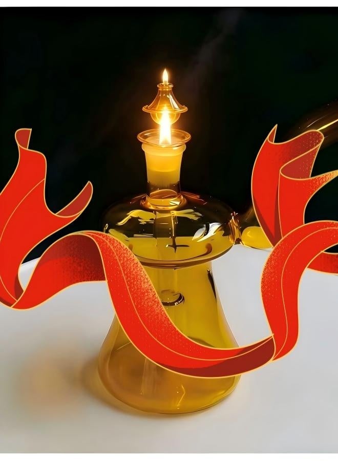 PREMIUM HEAT RESISTANT GLASS OIL LAMPMEDICAL GRADE HIGH BOROSILICATE MATERIAL FOR LONG LASTING USE