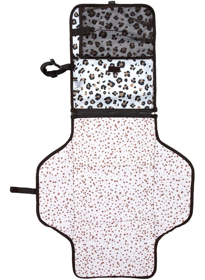 Nuby Nuby 2-in-1 Baby Changing Mat and Nappy Bag – Travel Change Bag with Multiple Storage Pockets | Adjustable Strap | Wipe-Clean & Wear-Resistant Material (Leopard)  - Image 1
