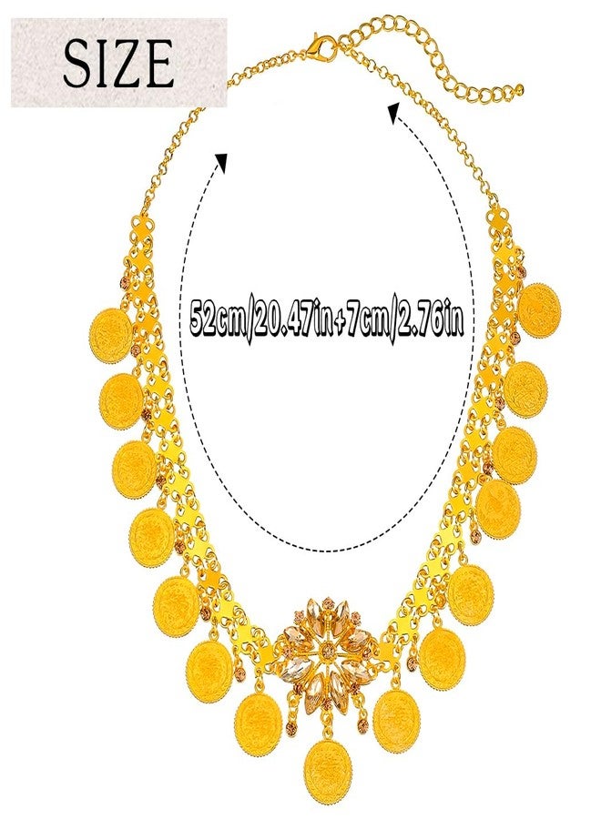 Urieo Boho Head Chain Gold Coin Headpiece Tassel Crystal Hair Accessories for Women - Image 3