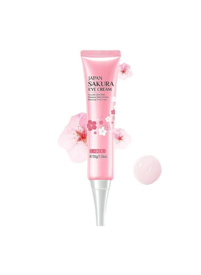 AKARY Sakura Eye Cream, Under Eye Cream to Reduce Dark Circles, Bags, Puffiness, Hydrate Undereye Area, Skincare Eye Cream with Hyaluronic Acid for All Skin Types 