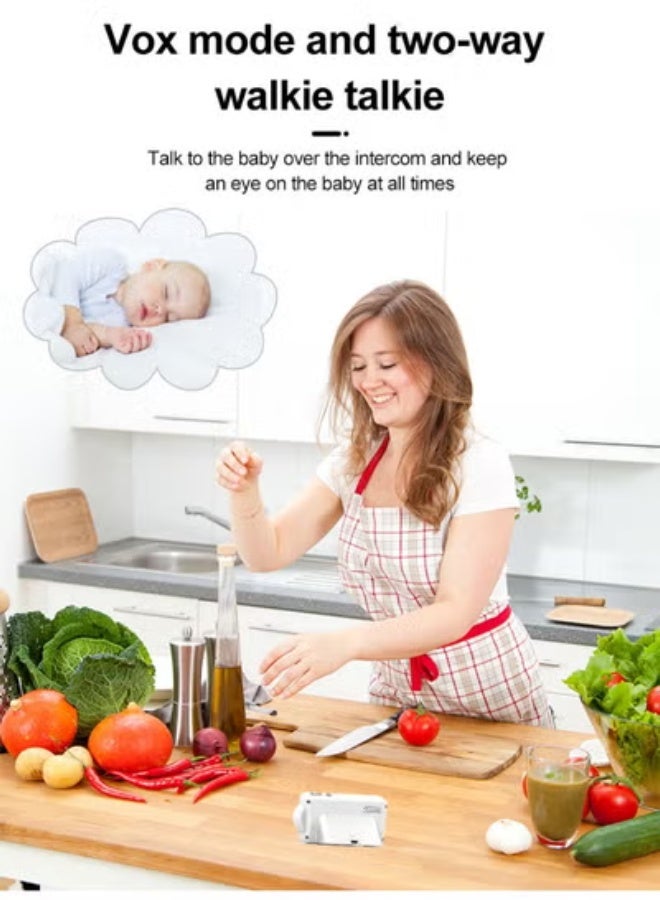 JAJEEK 2.8-Inch Display Baby Monitor with Camera & Audio | 360° Rotation, Night Vision, Feeding Reminder, Two-Way Talk, Temperature Sensor & Long-Range Signal for Reliable Home Baby Care - Image 3