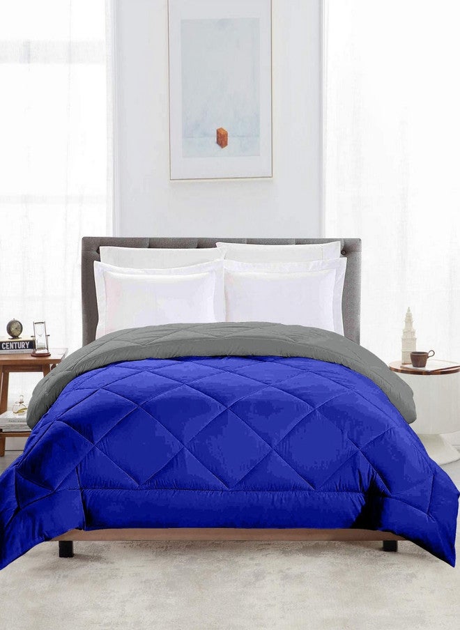 Jinaya's Blue & Grey Microfiber Heavy Winter Comforter - 233 GSM Single Bed - Image 2