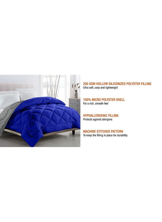 Jinaya's Blue & Grey Microfiber Heavy Winter Comforter - 233 GSM Single Bed - Image 5