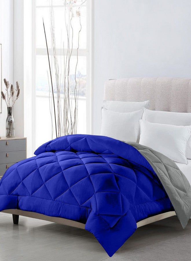 Jinaya's Blue & Grey Microfiber Heavy Winter Comforter - 233 GSM Single Bed - Image 3