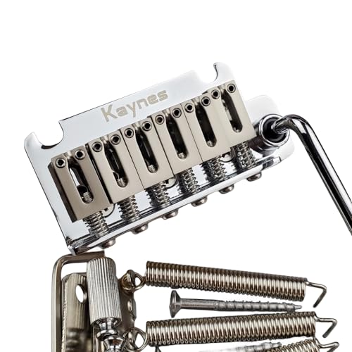 KAYNES 2 point Electric Guitar Tremolo Bridge With Brass Block Compatible with suhr and Fender Strat Style Electric Guitar Chrome Silver KY06 (Brass Block，Chrome) - Image 1