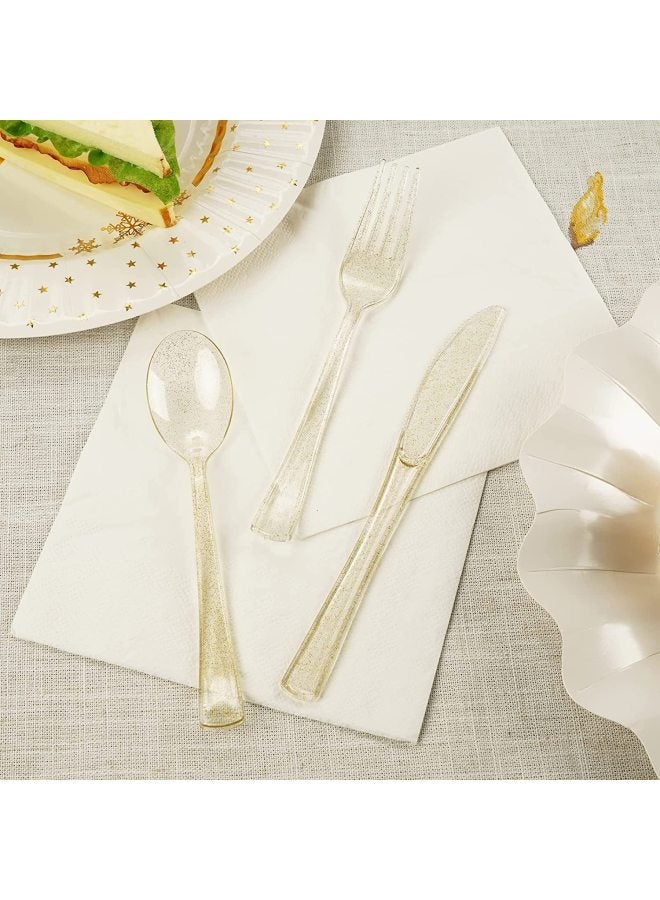 مجموعة من البلاستيك القابل للتصرف Ps Spoon Fork Glitter Powder Spoon Fork أواني الطعام للاستخدام لمرة واحدة أواني المطبخ الفضية - المواصفات: شوكة اللون: ألوان مخصصة