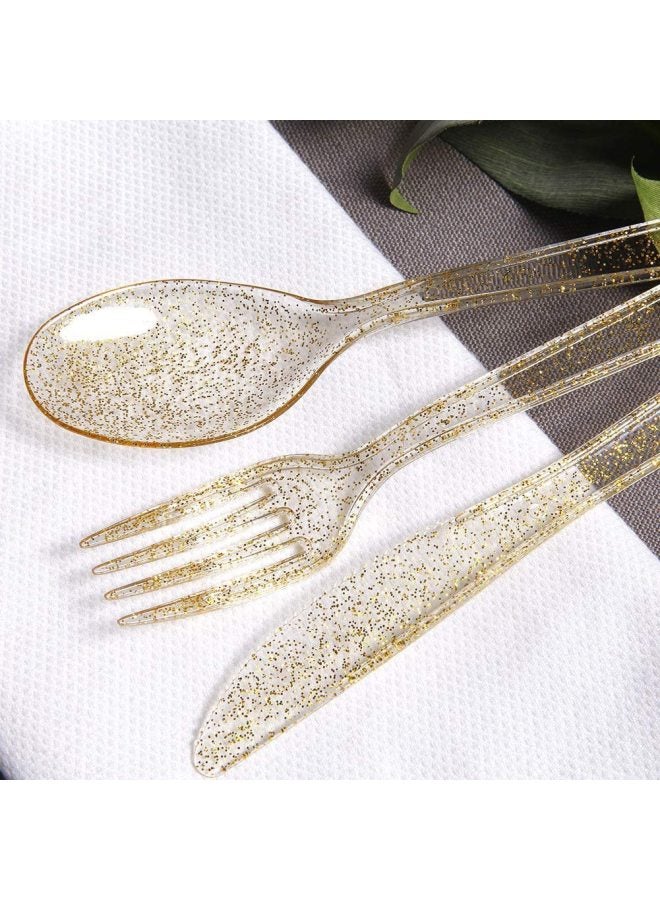 مجموعة من البلاستيك القابل للتصرف Ps Spoon Fork Glitter Powder Spoon Fork أواني الطعام للاستخدام لمرة واحدة أواني المطبخ الفضية - المواصفات: شوكة اللون: ألوان مخصصة