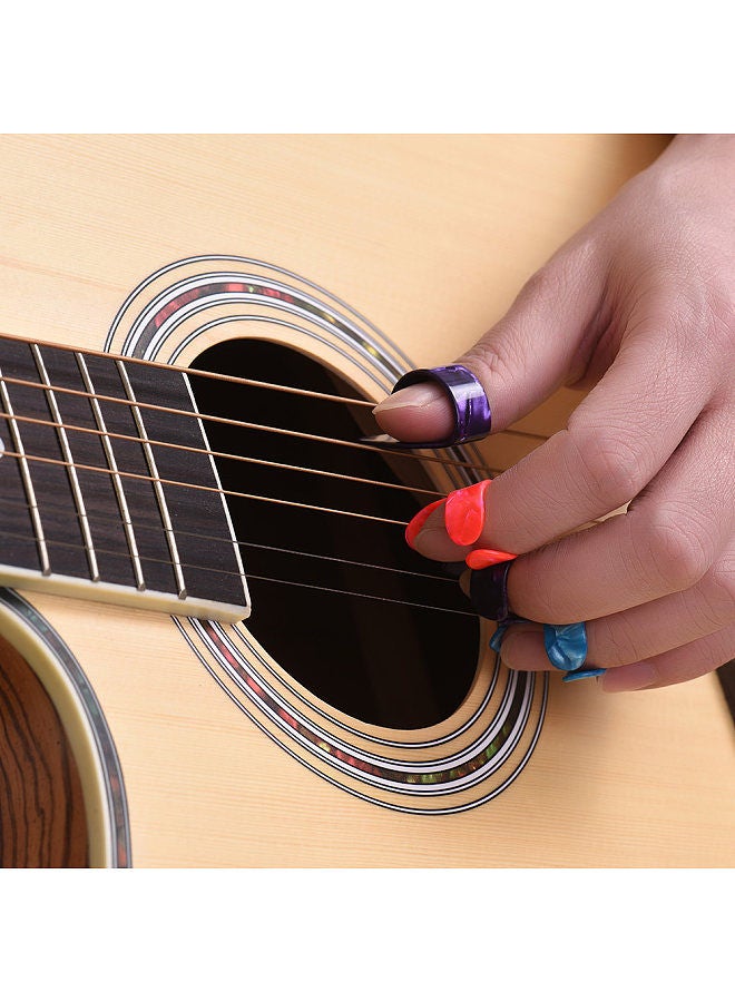 Guitar Slides Set Includes 3 Glass Slides (5.1cm/ 6cm/ 7cm) + 1 Stainless Steel Slide (6cm) + 4pcs Celluloid Thumb & Finger Picks(Random Color Delivery) with Plastic Storage Box