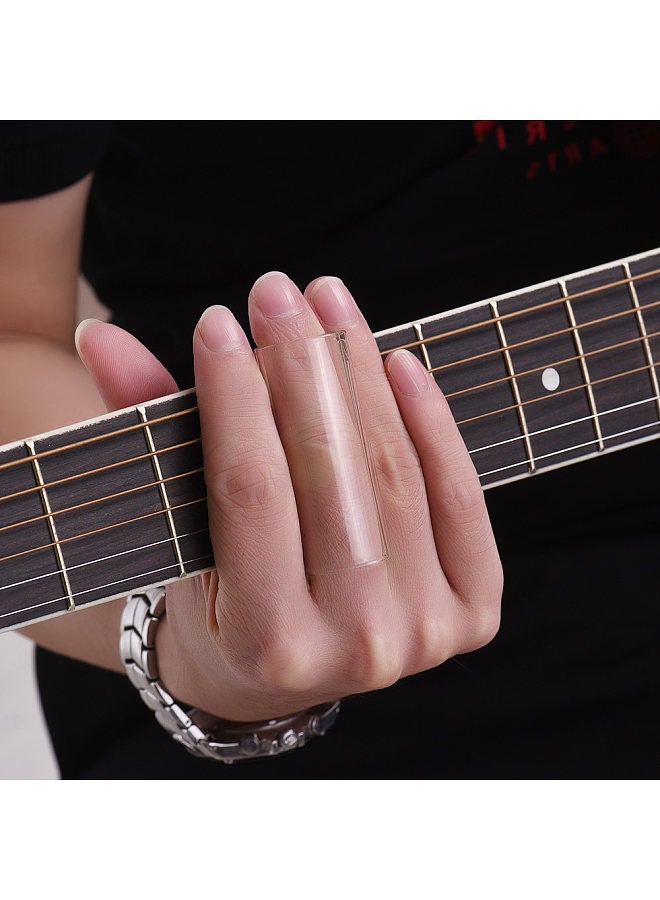 Guitar Slides Set Includes 3 Glass Slides (5.1cm/ 6cm/ 7cm) + 1 Stainless Steel Slide (6cm) + 4pcs Celluloid Thumb & Finger Picks(Random Color Delivery) with Plastic Storage Box