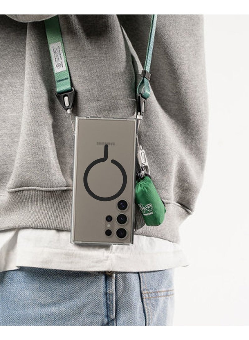 Techie جراب شفاف من الكريستال السائل MagSafe لهاتف Samsung Galaxy S24 Ultra 2024 - غطاء هجين شفاف مع مغناطيس مدمج لسهولة الشحن والتركيب - Image 4