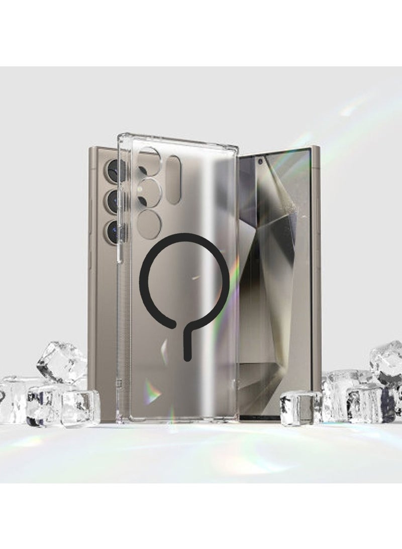 Techie جراب شفاف من الكريستال السائل MagSafe لهاتف Samsung Galaxy S24 Ultra 2024 - غطاء هجين شفاف مع مغناطيس مدمج لسهولة الشحن والتركيب - Image 2