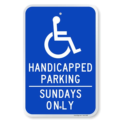 SmartSign "Handicapped Parking - Sundays Only" Sign | 12" x 18" Aluminum - Image 1