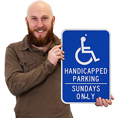 SmartSign "Handicapped Parking - Sundays Only" Sign | 12" x 18" Aluminum - Image 2