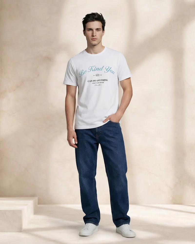 Redtag Men White Printed T-Shirt