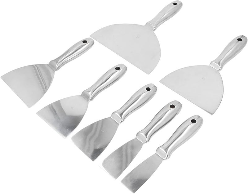 7Pcs Drywall Putty Knife Set Stainless Steel Blades 1 5 to 8 Inch for Professional Painters - Image 4