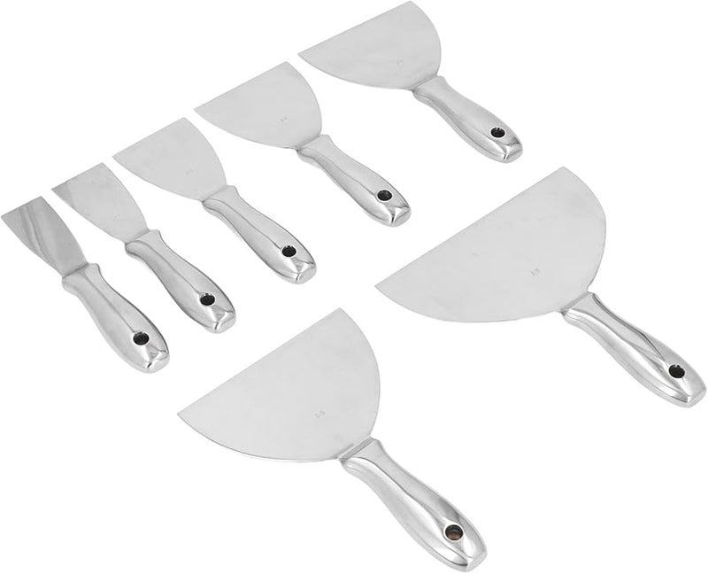 7Pcs Drywall Putty Knife Set Stainless Steel Blades 1 5 to 8 Inch for Professional Painters - Image 5