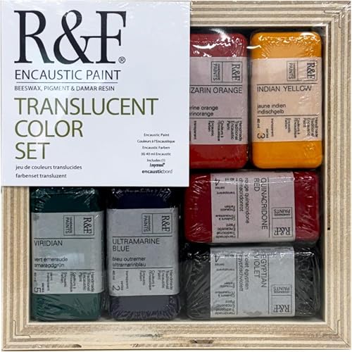 R&F Handmade Paints - Professional Encaustic Paint - Translucent Colors, Set of 6 40ml - Image 1