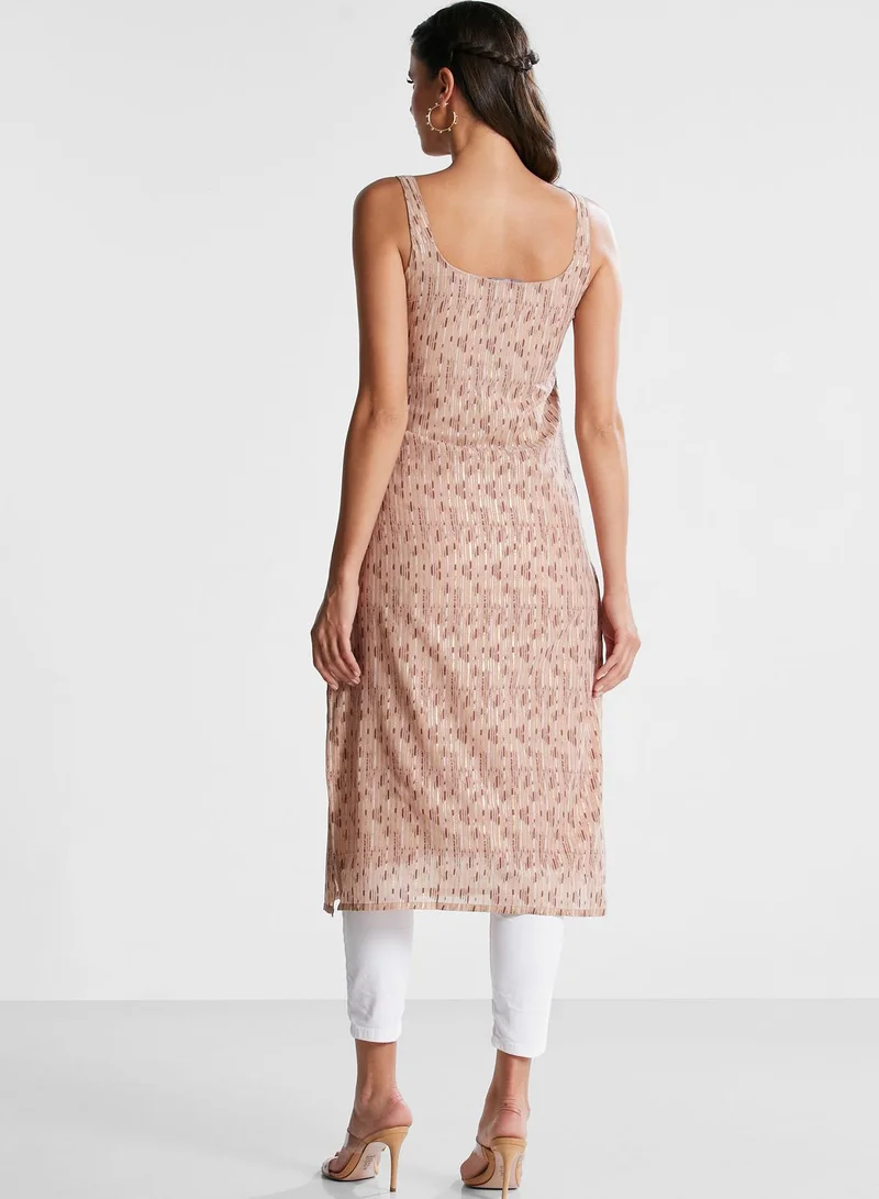 indya Printed Square Neck Kurta
