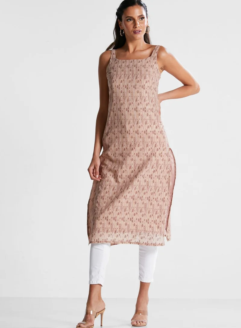 indya Printed Square Neck Kurta