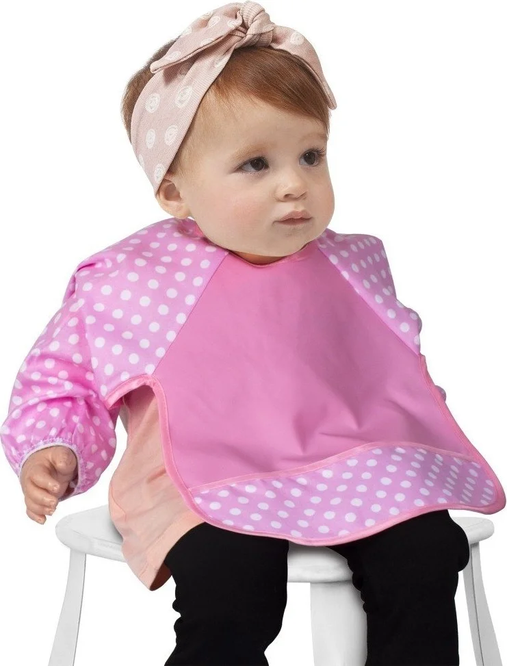 Sevi Bebe Eco Food Bib with Sleeves Art-54 Pink