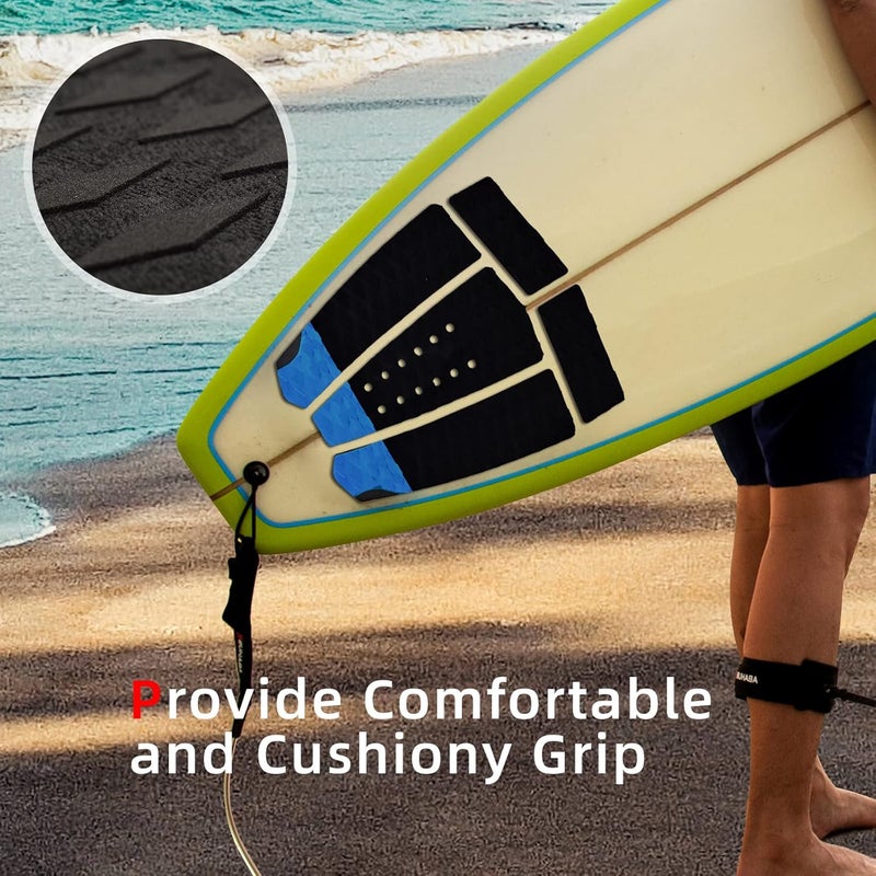 Abahub 3 Piece EVA Surfboard Deck Traction Pads with Kicker for Stomp Skimboards, Surf Boards, Funboard, Fish Board, Black/Blue/Green/Gray/Orange/Pink/White/Wine Red - Image 3